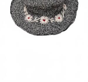 NEW BY MANY HANDS fleur salt & coal sun hat upf 35: defined-curve (fixed shape)